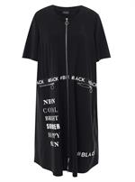 Gozzip Black - Lycia Cardigan med Print, Sort/Hvid